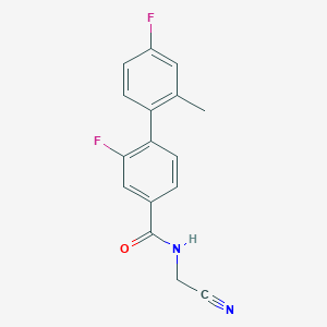 molecular formula C16H12F2N2O B2449579 N-(Cyanomethyl)-3-fluoro-4-(4-fluoro-2-methylphenyl)benzamide CAS No. 1385459-81-3