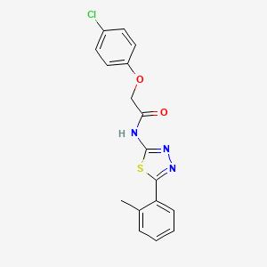 2-(4-chlorophenoxy)-N-[5-(2-methylphenyl)-1,3,4-thiadiazol-2-yl]acetamide