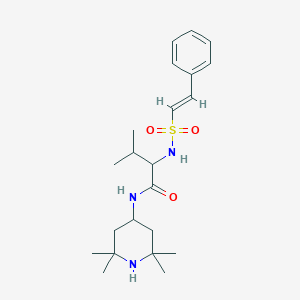 3-Methyl-2-[[(E)-2-phenylethenyl]sulfonylamino]-N-(2,2,6,6-tetramethylpiperidin-4-yl)butanamide