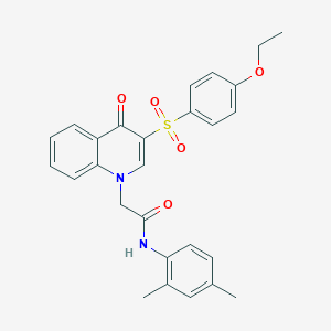 molecular formula C27H26N2O5S B2449593 N-(2,4-dimethylphenyl)-2-[3-(4-ethoxybenzenesulfonyl)-4-oxo-1,4-dihydroquinolin-1-yl]acetamide CAS No. 895649-84-0