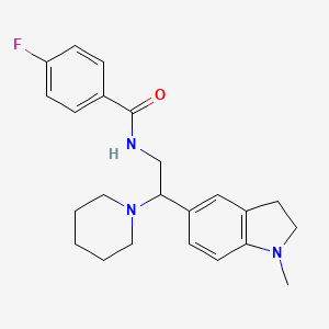 4-fluoro-N-(2-(1-methylindolin-5-yl)-2-(piperidin-1-yl)ethyl)benzamide