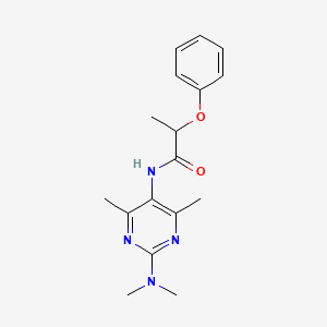 molecular formula C17H22N4O2 B2449604 N-[2-(Dimethylamino)-4,6-dimethylpyrimidin-5-YL]-2-phenoxypropanamide CAS No. 1796962-47-4