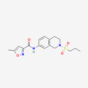 molecular formula C17H21N3O4S B2449605 5-methyl-N-(2-(propylsulfonyl)-1,2,3,4-tetrahydroisoquinolin-7-yl)isoxazole-3-carboxamide CAS No. 1206998-71-1