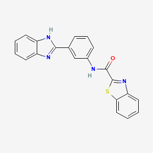 molecular formula C21H14N4OS B2449615 N-(3-(1H-benzo[d]imidazol-2-yl)phenyl)benzo[d]thiazole-2-carboxamide CAS No. 477537-81-8