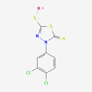 molecular formula C8H3Cl2KN2S3 B2449621 Potassium [4-(3,4-dichlorophenyl)-5-sulfanylidene-4,5-dihydro-1,3,4-thiadiazol-2-yl]sulfanide CAS No. 1011405-03-0