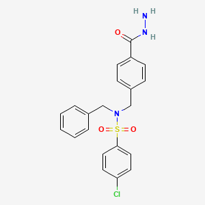 molecular formula C21H20ClN3O3S B2449631 N-benzyl-4-chloro-N-{[4-(hydrazinecarbonyl)phenyl]methyl}benzene-1-sulfonamide CAS No. 721416-43-9