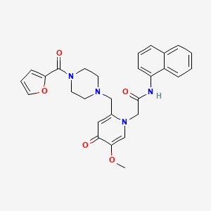 molecular formula C28H28N4O5 B2449641 2-(2-{[4-(furan-2-carbonyl)piperazin-1-yl]methyl}-5-methoxy-4-oxo-1,4-dihydropyridin-1-yl)-N-(naphthalen-1-yl)acetamide CAS No. 921480-68-4