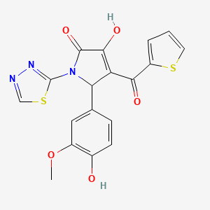 3-hydroxy-5-(4-hydroxy-3-methoxyphenyl)-1-(1,3,4-thiadiazol-2-yl)-4-(thiophene-2-carbonyl)-1H-pyrrol-2(5H)-one