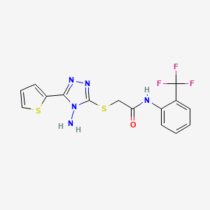 2-{[4-amino-5-(thiophen-2-yl)-4H-1,2,4-triazol-3-yl]sulfanyl}-N-[2-(trifluoromethyl)phenyl]acetamide