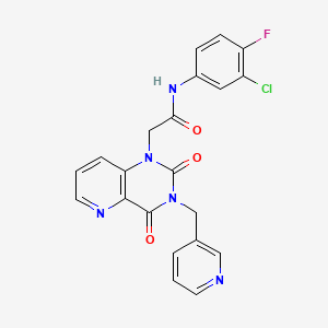 molecular formula C21H15ClFN5O3 B2449658 N-(3-chloro-4-fluorophenyl)-2-(2,4-dioxo-3-(pyridin-3-ylmethyl)-3,4-dihydropyrido[3,2-d]pyrimidin-1(2H)-yl)acetamide CAS No. 946247-83-2