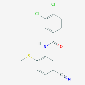molecular formula C15H10Cl2N2OS B2449670 3,4-dichloro-N-[5-cyano-2-(methylsulfanyl)phenyl]benzamide CAS No. 303147-24-2