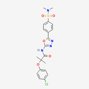 molecular formula C20H21ClN4O5S B2449672 2-(4-chlorophenoxy)-N-(5-(4-(N,N-dimethylsulfamoyl)phenyl)-1,3,4-oxadiazol-2-yl)-2-methylpropanamide CAS No. 1170397-77-9