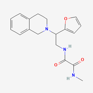 molecular formula C18H21N3O3 B2449694 N1-(2-(3,4-dihydroisoquinolin-2(1H)-yl)-2-(furan-2-yl)ethyl)-N2-methyloxalamide CAS No. 906159-51-1