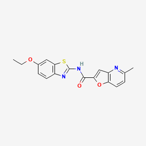 molecular formula C18H15N3O3S B2449700 N-(6-ethoxy-1,3-benzothiazol-2-yl)-5-methylfuro[3,2-b]pyridine-2-carboxamide CAS No. 941881-45-4