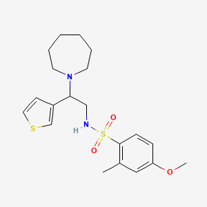 molecular formula C20H28N2O3S2 B2449710 N-(2-(azepan-1-yl)-2-(thiophen-3-yl)ethyl)-4-methoxy-2-methylbenzenesulfonamide CAS No. 954671-51-3