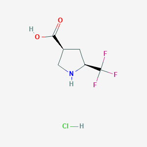 molecular formula C6H9ClF3NO2 B2449725 (3S,5S)-5-(Trifluoromethyl)pyrrolidine-3-carboxylic acid;hydrochloride CAS No. 2418594-02-0