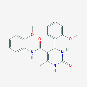 molecular formula C20H21N3O4 B2449727 N,4-bis(2-methoxyphenyl)-6-methyl-2-oxo-1,2,3,4-tetrahydropyrimidine-5-carboxamide CAS No. 333435-27-1