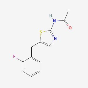 molecular formula C12H11FN2OS B2449754 N-[5-[(2-fluorophenyl)methyl]-1,3-thiazol-2-yl]acetamide CAS No. 831185-27-4