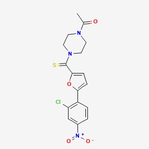 molecular formula C17H16ClN3O4S B2449759 1-(4-(5-(2-Chloro-4-nitrophenyl)furan-2-carbonothioyl)piperazin-1-yl)ethanone CAS No. 714247-81-1