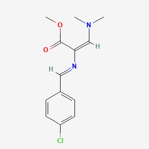 molecular formula C13H15ClN2O2 B2449771 methyl (2E)-2-[(E)-[(4-chlorophenyl)methylidene]amino]-3-(dimethylamino)prop-2-enoate CAS No. 76862-13-0