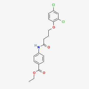 molecular formula C19H19Cl2NO4 B2449783 Ethyl 4-{[4-(2,4-dichlorophenoxy)butanoyl]amino}benzoate CAS No. 329938-35-4