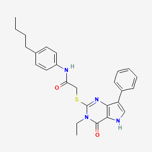 N-(4-butylphenyl)-2-[(3-ethyl-4-oxo-7-phenyl-4,5-dihydro-3H-pyrrolo[3,2-d]pyrimidin-2-yl)sulfanyl]acetamide