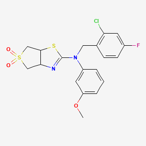 2-((2-Chloro-4-fluorobenzyl)(3-methoxyphenyl)amino)-3a,4,6,6a-tetrahydrothieno[3,4-d]thiazole 5,5-dioxide
