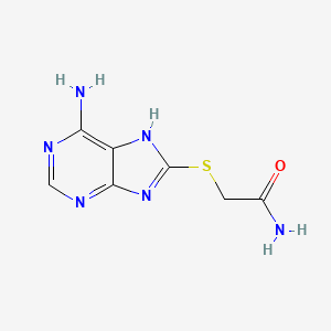 molecular formula C7H8N6OS B2449797 2-[(6-Amino-7H-purin-8-YL)thio]acetamide CAS No. 304444-55-1