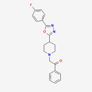 2-(4-(5-(4-Fluorophenyl)-1,3,4-oxadiazol-2-yl)piperidin-1-yl)-1-phenylethanone