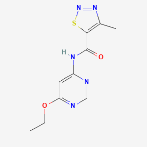 molecular formula C10H11N5O2S B2449804 N-(6-ethoxypyrimidin-4-yl)-4-methyl-1,2,3-thiadiazole-5-carboxamide CAS No. 1396868-24-8