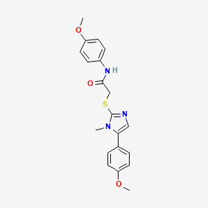molecular formula C20H21N3O3S B2449805 N-(4-methoxyphenyl)-2-{[5-(4-methoxyphenyl)-1-methyl-1H-imidazol-2-yl]sulfanyl}acetamide CAS No. 932329-80-1