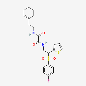 N1-(2-(cyclohex-1-en-1-yl)ethyl)-N2-(2-((4-fluorophenyl)sulfonyl)-2-(thiophen-2-yl)ethyl)oxalamide