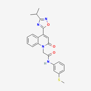 2-[4-(3-isopropyl-1,2,4-oxadiazol-5-yl)-2-oxo-1(2H)-quinolinyl]-N~1~-[3-(methylsulfanyl)phenyl]acetamide