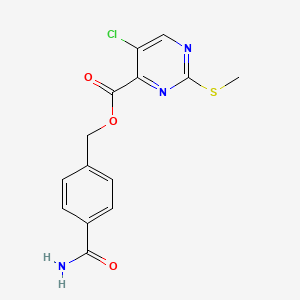 (4-Carbamoylphenyl)methyl 5-chloro-2-(methylsulfanyl)pyrimidine-4-carboxylate