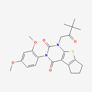 3-(2,4-dimethoxyphenyl)-1-(3,3-dimethyl-2-oxobutyl)-6,7-dihydro-1H-cyclopenta[4,5]thieno[2,3-d]pyrimidine-2,4(3H,5H)-dione