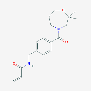 N-[[4-(2,2-Dimethyl-1,4-oxazepane-4-carbonyl)phenyl]methyl]prop-2-enamide