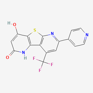 11-(Pyridin-4-yl)-13-(trifluoromethyl)-8-thia-3,10-diazatricyclo[7.4.0.0^{2,7}]trideca-1(9),2(7),3,5,10,12-hexaene-4,6-diol