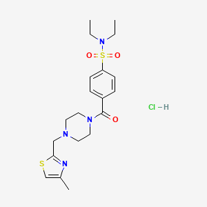 N,N-diethyl-4-(4-((4-methylthiazol-2-yl)methyl)piperazine-1-carbonyl)benzenesulfonamide hydrochloride