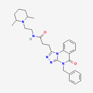 3-(4-benzyl-5-oxo-[1,2,4]triazolo[4,3-a]quinazolin-1-yl)-N-[2-(2,6-dimethylpiperidin-1-yl)ethyl]propanamide