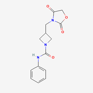 3-((2,4-dioxooxazolidin-3-yl)methyl)-N-phenylazetidine-1-carboxamide