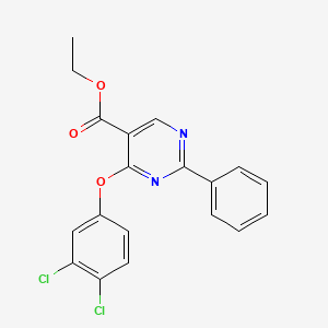 Ethyl 4-(3,4-dichlorophenoxy)-2-phenyl-5-pyrimidinecarboxylate
