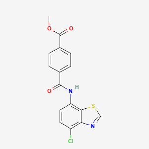 molecular formula C16H11ClN2O3S B2449836 Methyl 4-[(4-chloro-1,3-benzothiazol-7-yl)carbamoyl]benzoate CAS No. 946384-00-5