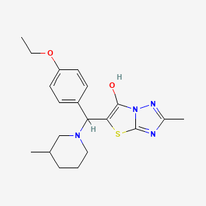 molecular formula C20H26N4O2S B2449840 5-((4-Ethoxyphenyl)(3-methylpiperidin-1-yl)methyl)-2-methylthiazolo[3,2-b][1,2,4]triazol-6-ol CAS No. 869342-84-7