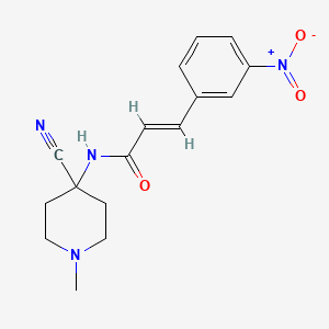 (E)-N-(4-cyano-1-methylpiperidin-4-yl)-3-(3-nitrophenyl)prop-2-enamide