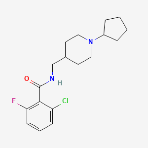 B2449854 2-chloro-N-((1-cyclopentylpiperidin-4-yl)methyl)-6-fluorobenzamide CAS No. 953992-77-3