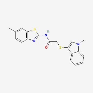 2-((1-methyl-1H-indol-3-yl)thio)-N-(6-methylbenzo[d]thiazol-2-yl)acetamide