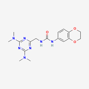 1-((4,6-Bis(dimethylamino)-1,3,5-triazin-2-yl)methyl)-3-(2,3-dihydrobenzo[b][1,4]dioxin-6-yl)urea