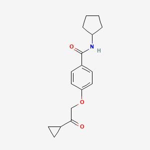 molecular formula C17H21NO3 B2449859 N-cyclopentyl-4-(2-cyclopropyl-2-oxoethoxy)benzamide CAS No. 1226433-42-6