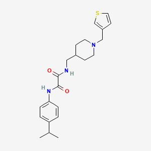 molecular formula C22H29N3O2S B2449867 N'-[4-(propan-2-yl)phenyl]-N-({1-[(thiophen-3-yl)methyl]piperidin-4-yl}methyl)ethanediamide CAS No. 1235081-49-8