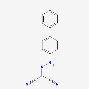 molecular formula C15H10N4 B2449889 N-{[1,1'-BIPHENYL]-4-YL}-1-CYANOMETHANECARBOHYDRAZONOYL CYANIDE CAS No. 302936-41-0